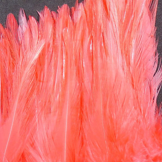Dyed over White Strung Chinese Saddle Hackle 1/4 oz / Shrimp Pink
