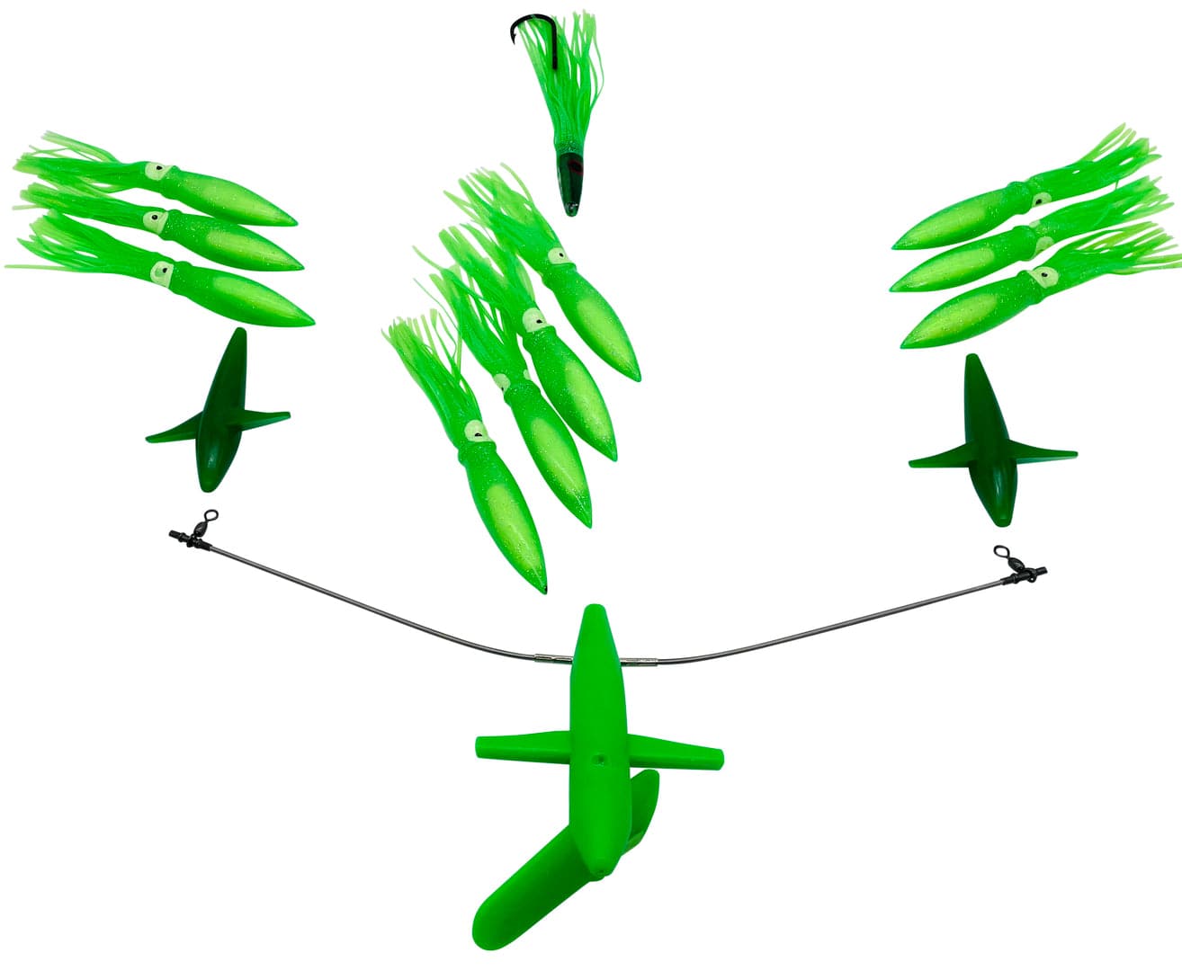 Chatter Lures 19" Side Tracker - 9" Floating Squid Green