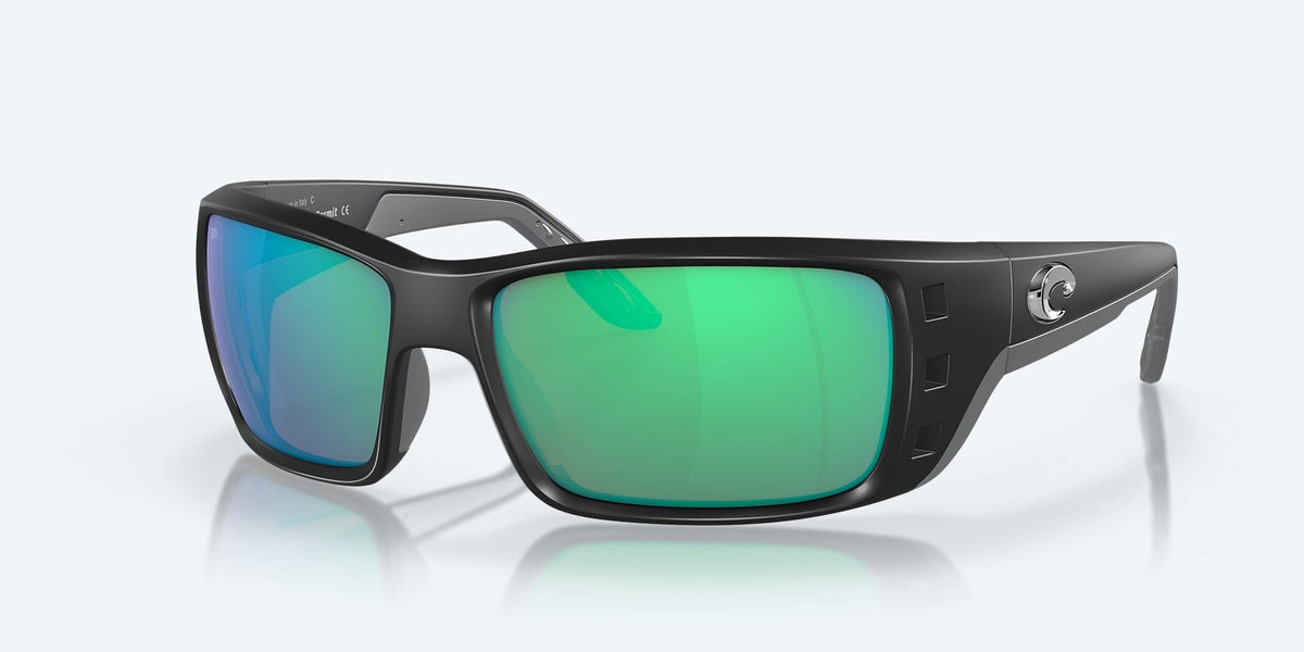 Costa Del Mar Permit Polarized Sunglasses (580G - Glass Lenses) Matte Black - Green Mirror 580G