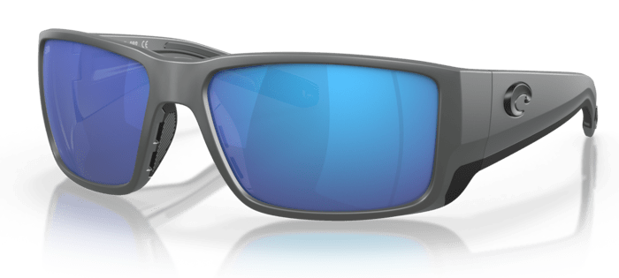 Costa Del Mar Blackfin Pro Polarized Sunglasses (580G - Glass Lenses) Matte Gray Frame - Blue Mirror 580G