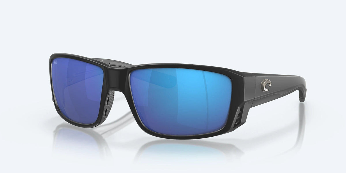 Costa Del Mar Tuna Alley Pro Polarized Sunglasses (580G - Glass Lenses) Matte Black - Blue Mirror 580G