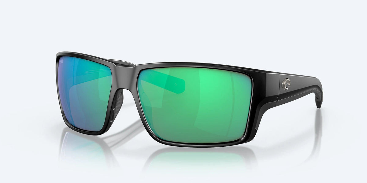Costa Del Mar Reefton Pro Polarized Sunglasses (580G - Glass Lenses) Matte Black - Green Mirror 580G