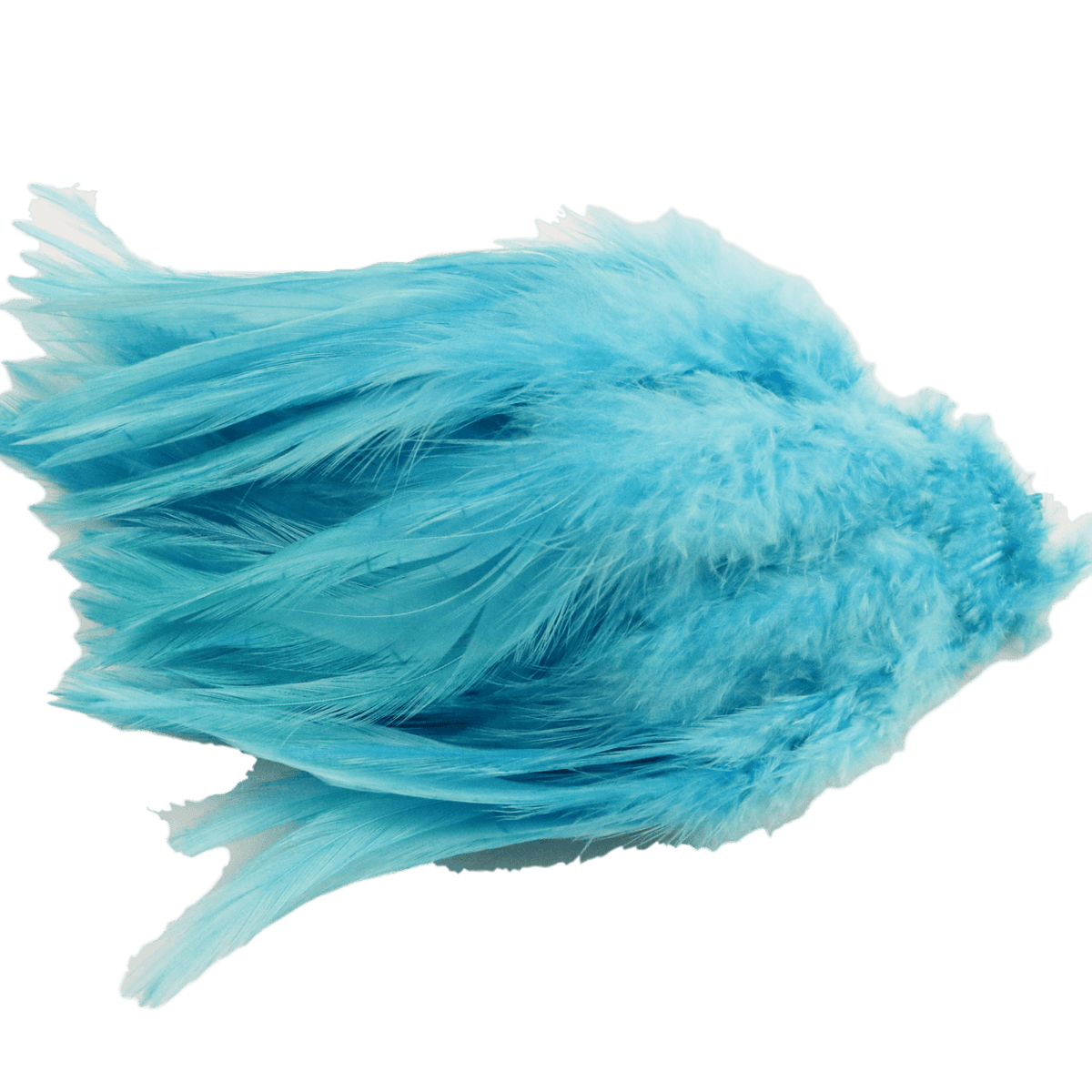 Dyed over White Strung Chinese Saddle Hackle 1/4 oz / Silver Doctor Blue