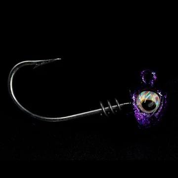 No Live Bait Needed (NLBN) Screwlock Jigheads for 5" Bait (2 Pack) Purple Haze / 3/4 oz