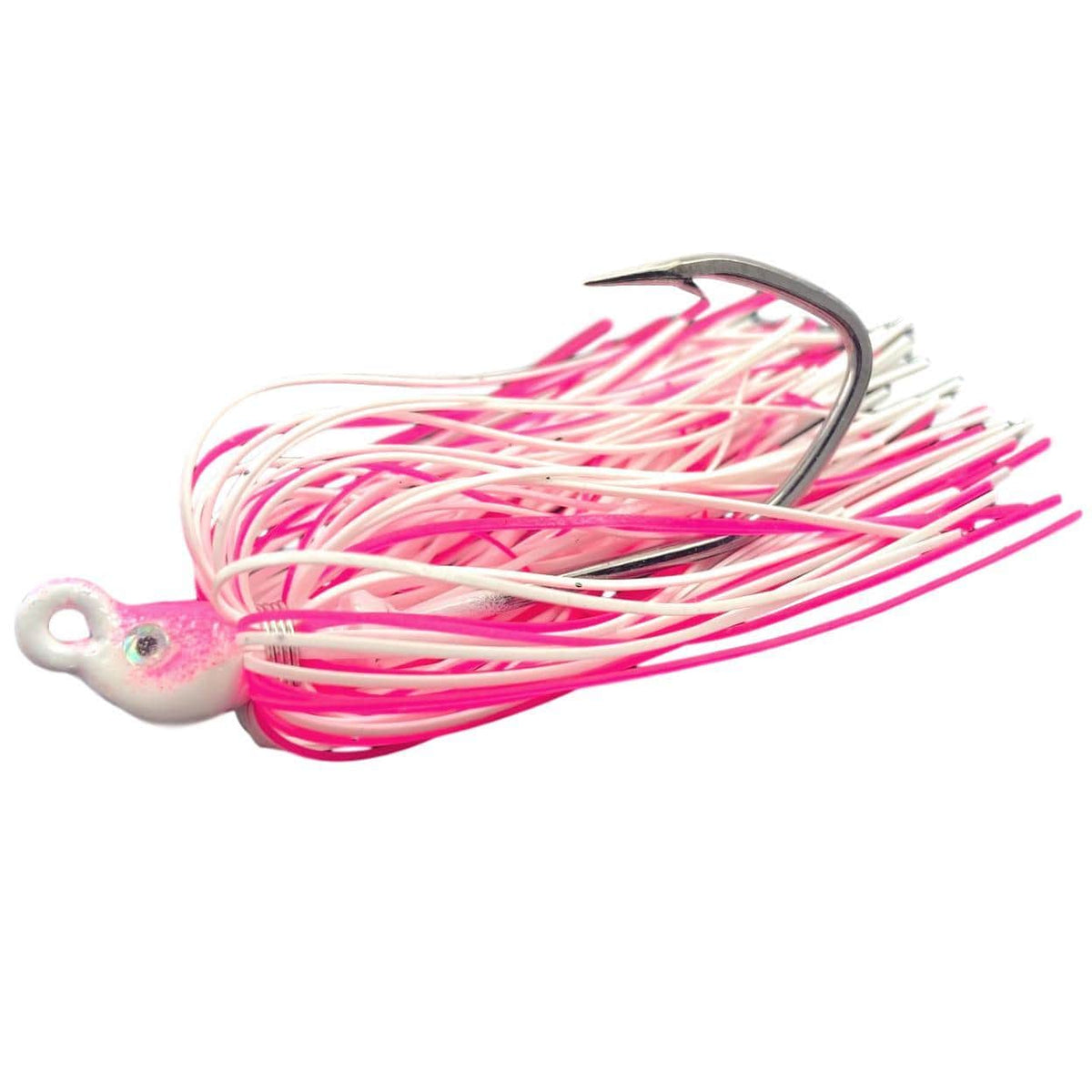 Backwater Custom Baits Poison Tail Jigs (1/4oz Teasers) Pink/White