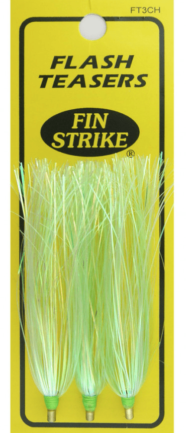 Fin Strike Mylar Flash Teaser 3" Chartreuse - 3 Pack