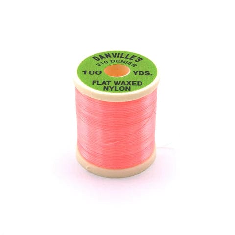Danville Flat Waxed Nylon Thread 210 Denier Fluorescent Shrimp Pink