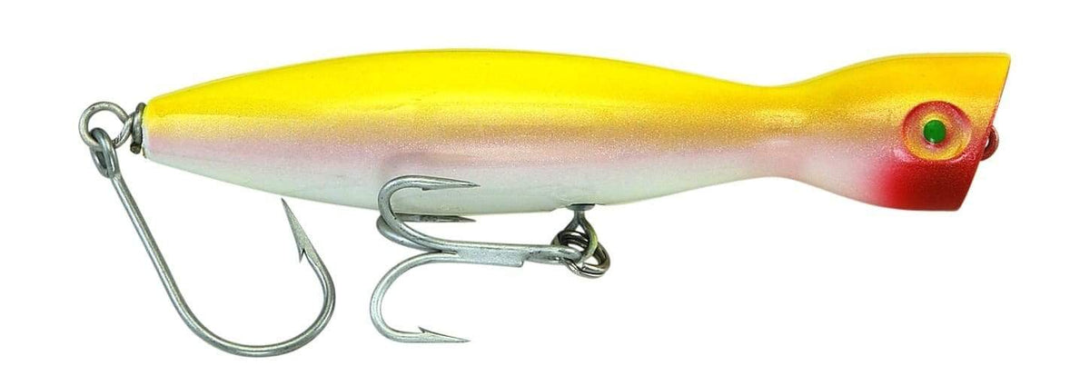 Super Strike Floating Little Neck Poppers 2 1/4 oz / Yellow/White