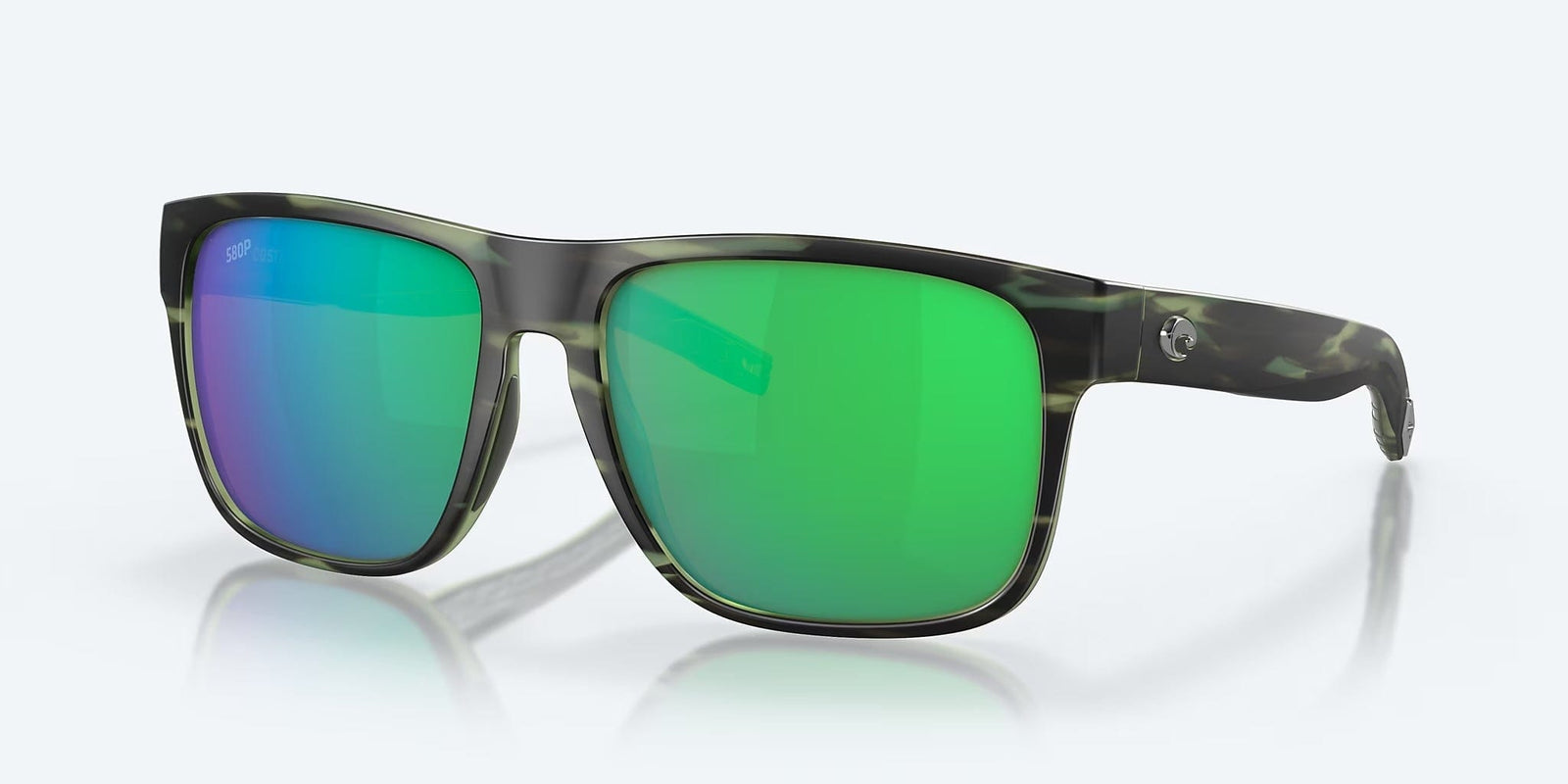 Costa Del Mar Spearo XL Polarized Sunglasses (580G - Glass Lenses) Matte Reef- Green Mirror 580G