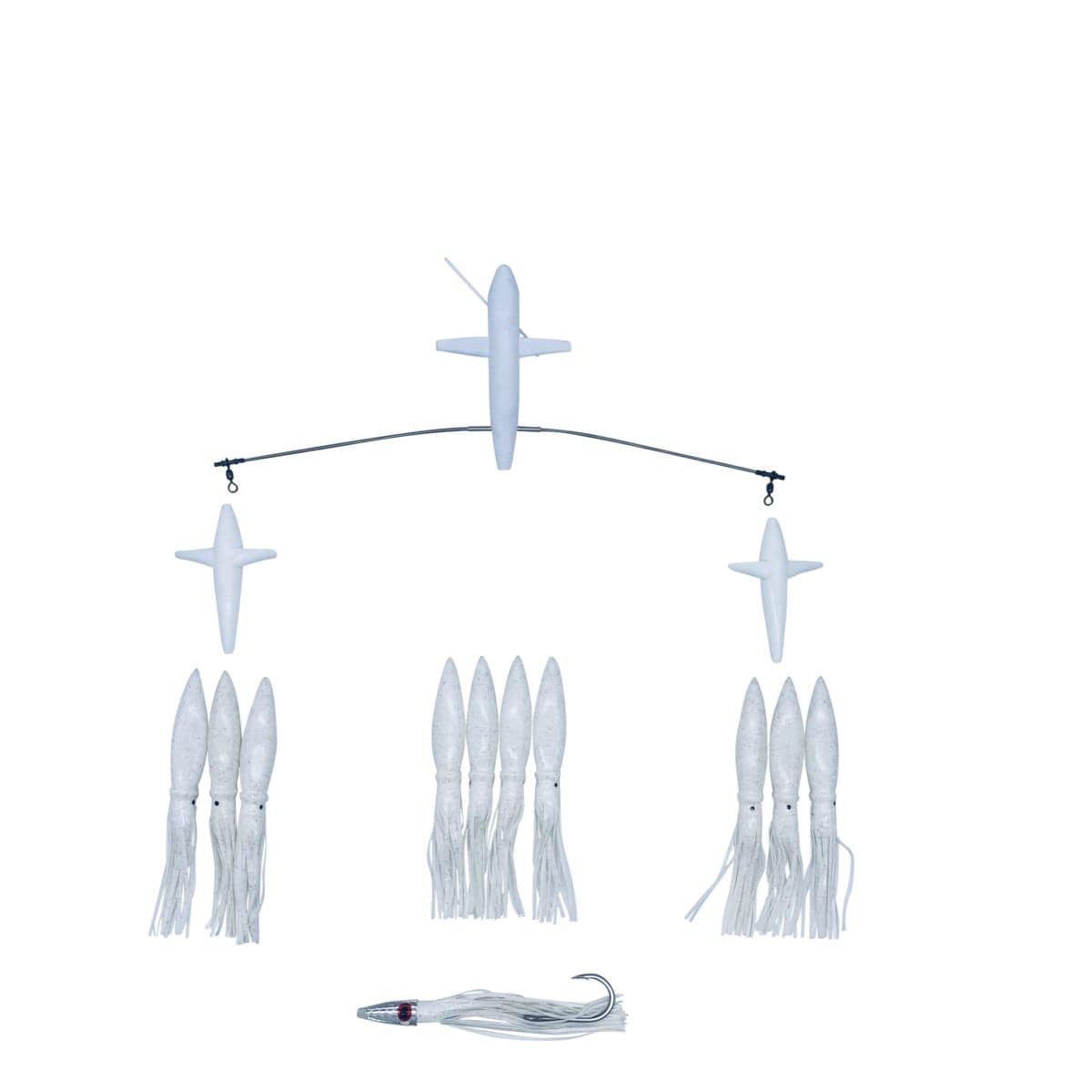Chatter Lures 19" Side Tracker - 9" Floating Squid White