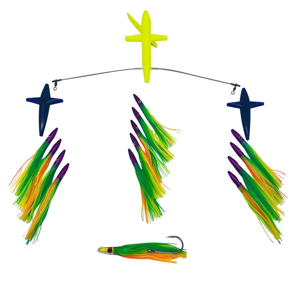 Chatter Lures 19" Side Tracker with Mini Bullet Lures Purple/Zucchini