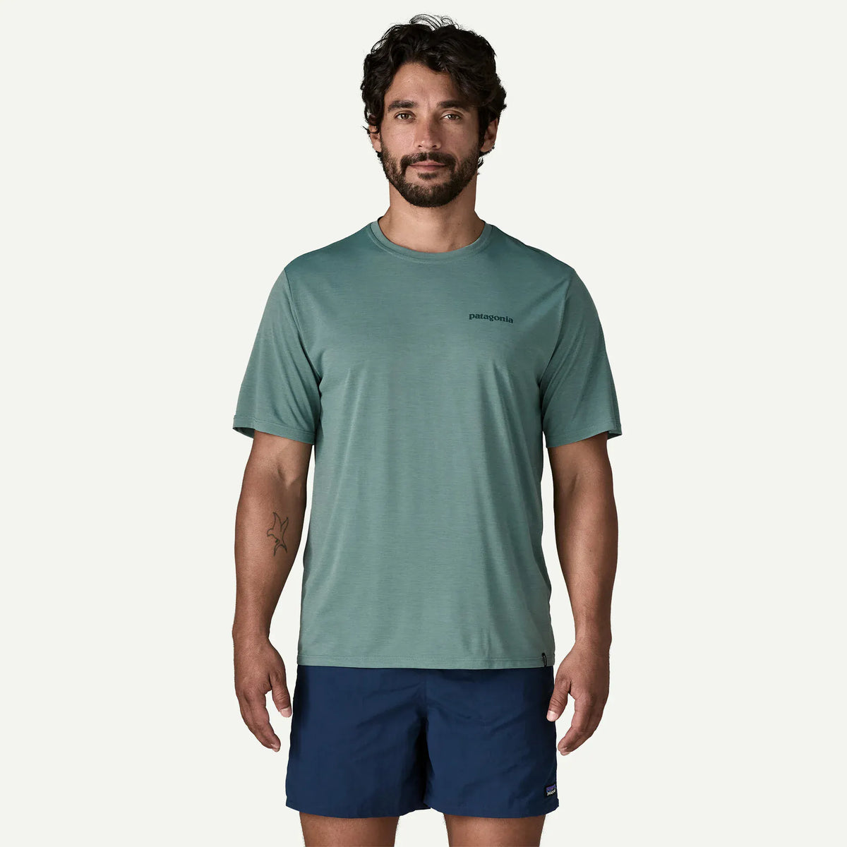Patagonia Men's Capilene Cool Daily Shirt - Boardshort Logo XS / Blue Sage - Light Blue Sage X-Dye