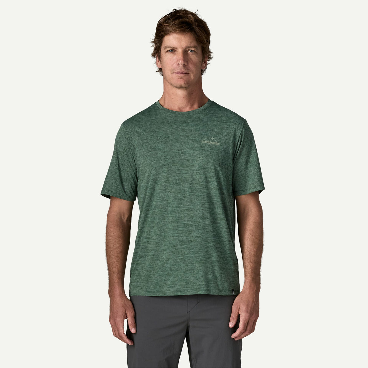 Patagonia Men's Capilene Cool Daily Shirt - P-6 Cosmos XS / Canopy Green - Light Canopy Green X-Dye