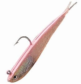 bubblegum fishing lures Tsunami Split Tail Minnow 4" Pearl/Spot