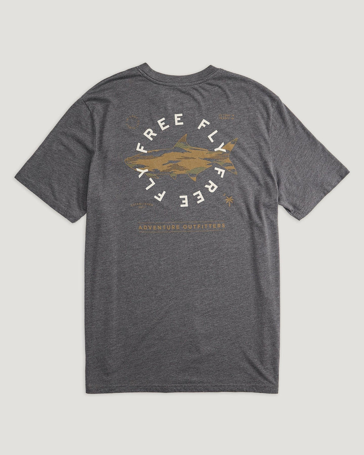 Free Fly Camo Pocket Tee Heather Black Sand Tarpon / M