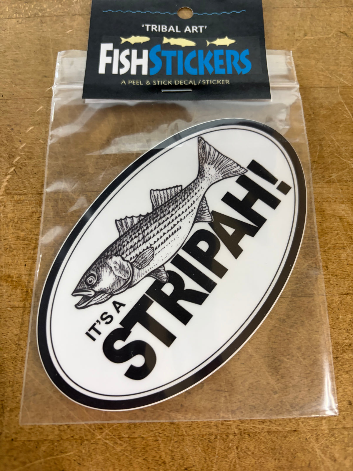 Fish Stickers "Tribal Art" "It's A Stripah" Striper
