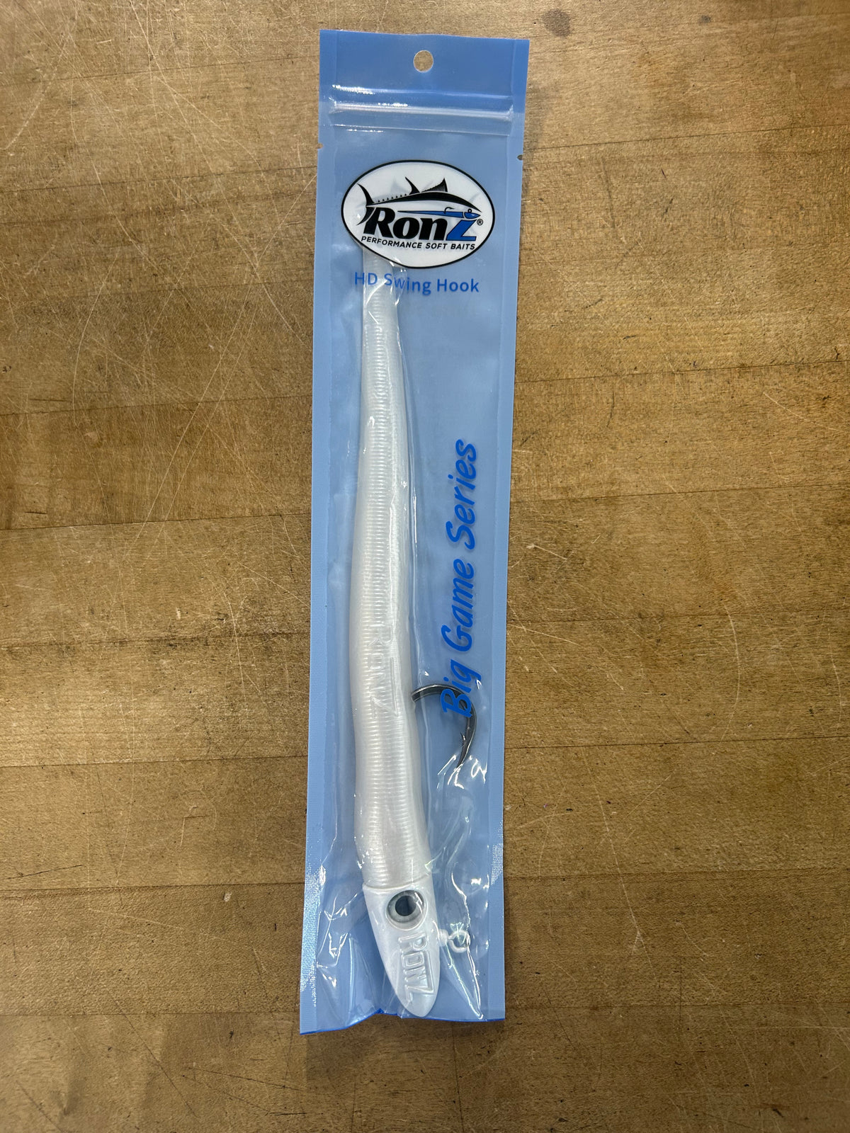 RonZ Big Game Series Rigged Soft Baits 10" - 5oz Big Game Series HD / White Head/White Tail