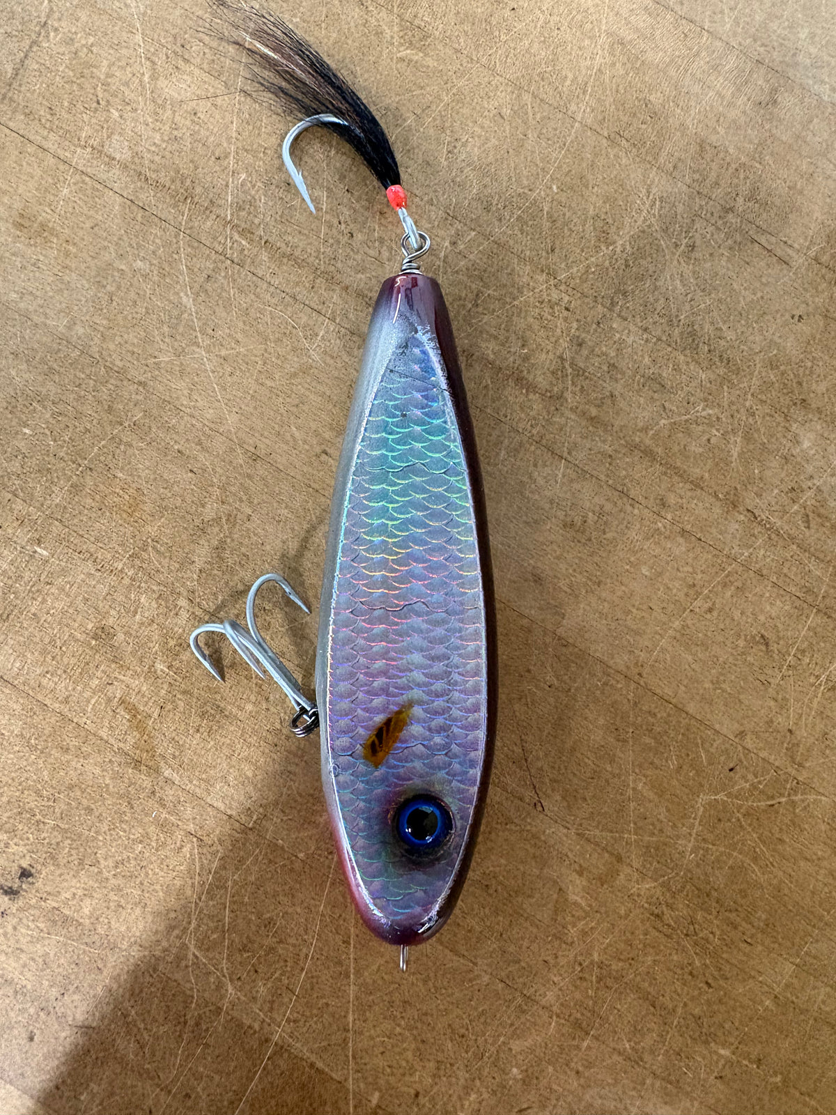 Lemire's Plugworks Glider 4.5" 2 3/8oz / Purple/Silver Foil