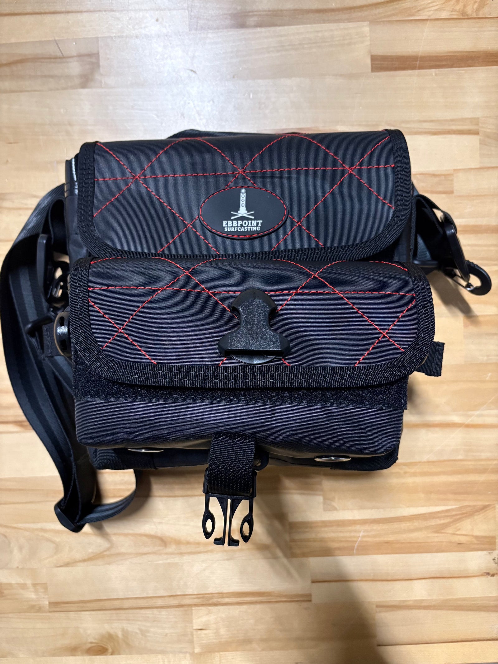 Ebbpoint 3 Tube Surf Bag Black/Red Stitching