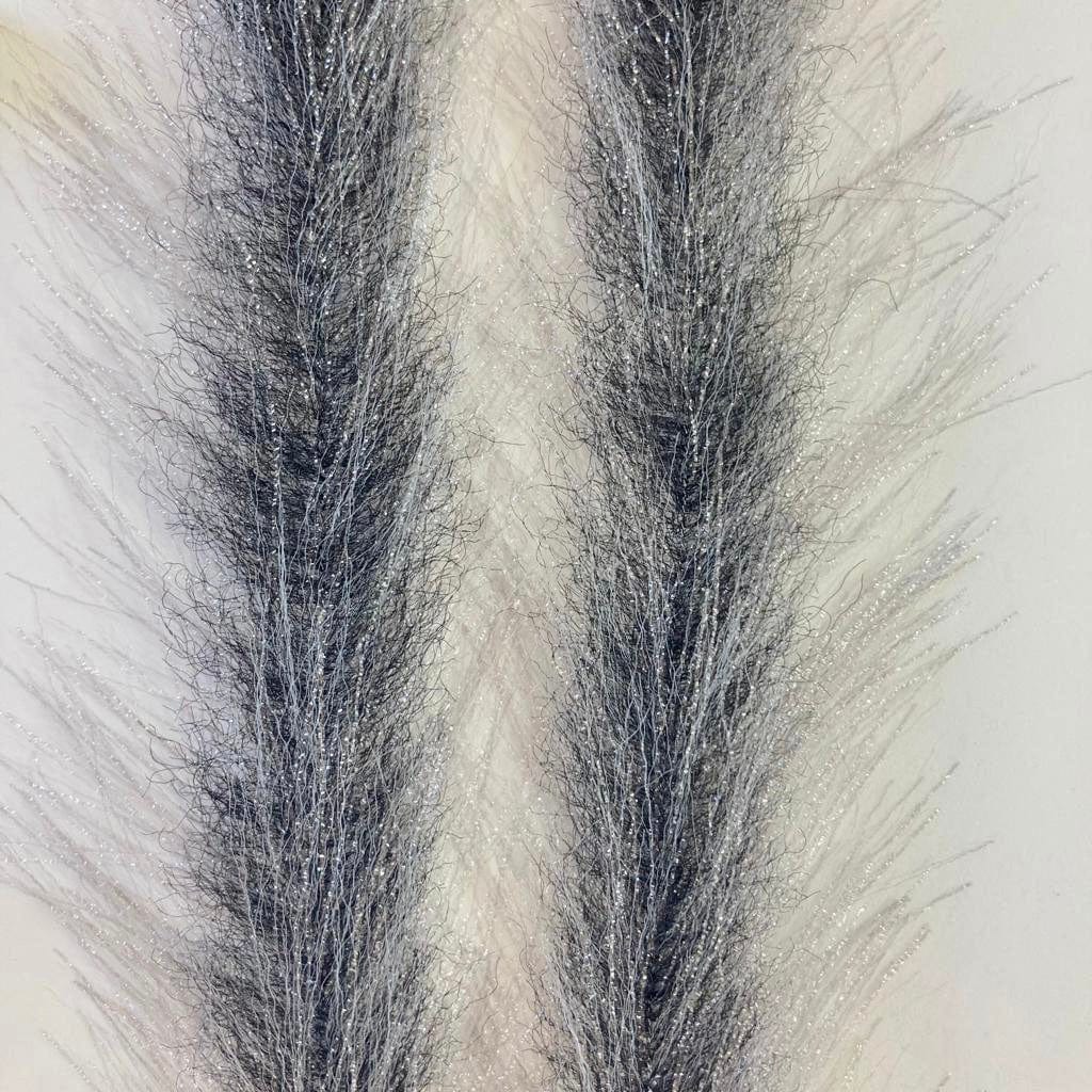 Mimic Faux Feather Brush 1&quot; / Silver Black