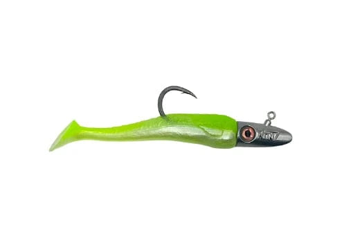 RonZ Z-Fin Big Game Series HD Rigged Sand Eel Pearl Chartreuse