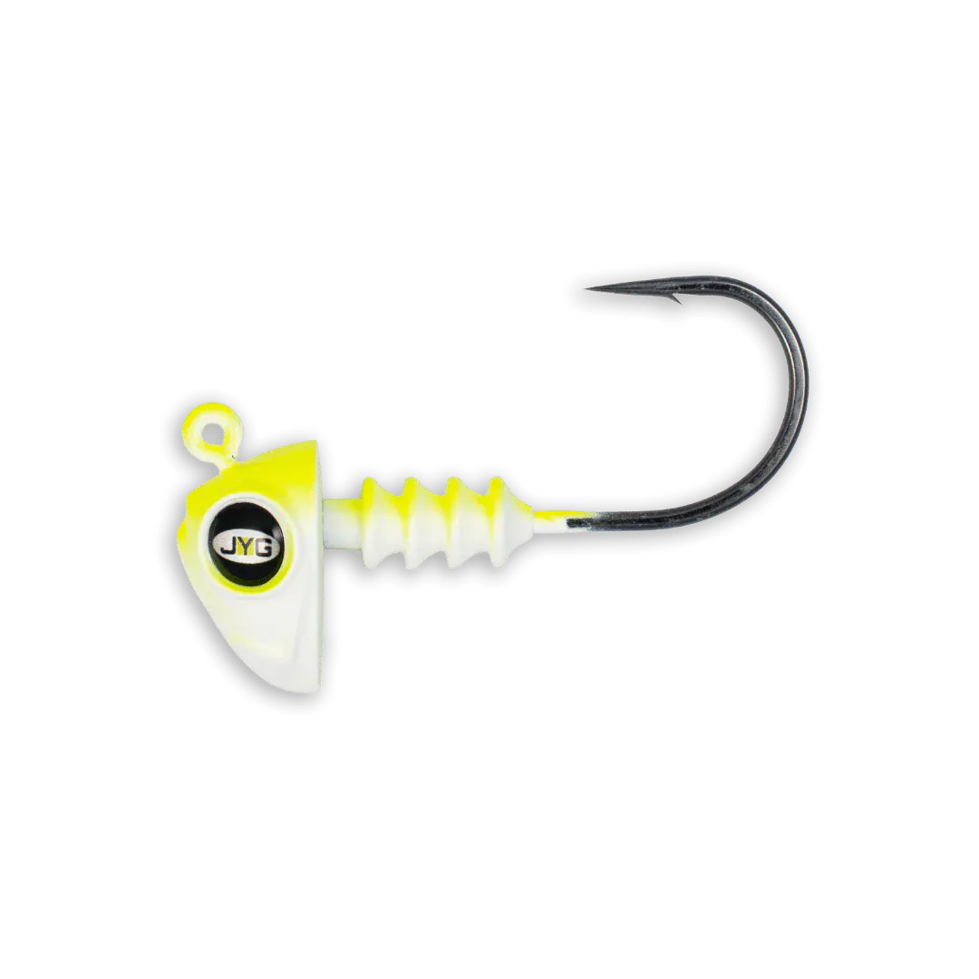 JYG Pro Chubby Jig Head 3in 1/4oz 3PK / Highlighter Pearl