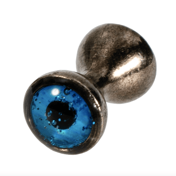 MFC Tungsten Sparkle Dumbell Eyes Black Nickel Sparkle Blue / Small