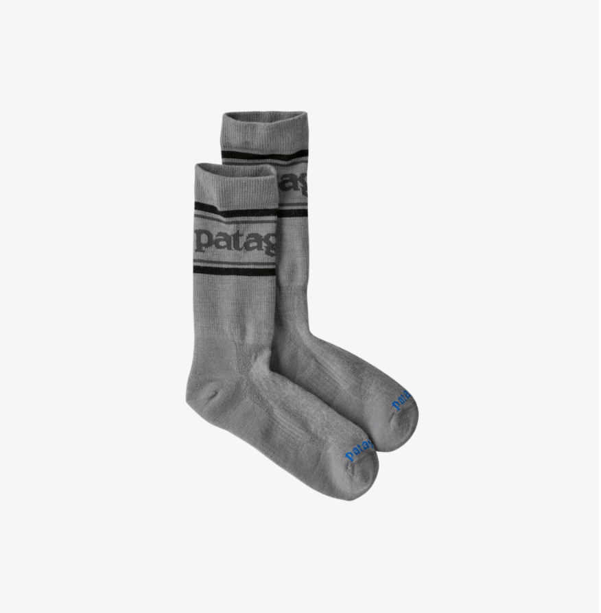 Patagonia Wool Crew Socks Park Stripe Forever Grey / Small
