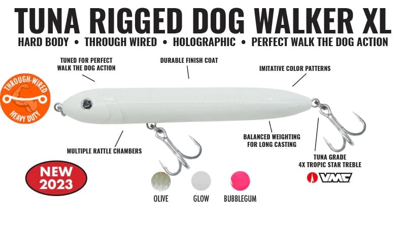 Charter Grade Dog Walker XL Tuna-Rigged: 3.5oz - 8.25inch