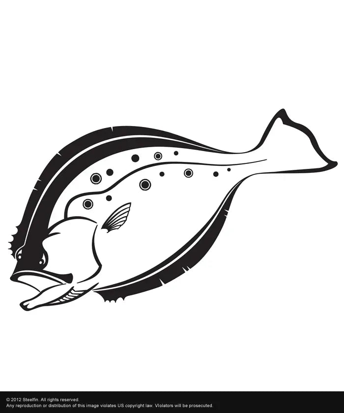 Steelfin Vinyl Decals Medium Black Flounder