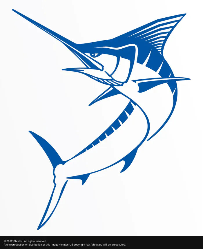 Steelfin Vinyl Decals Medium Blue Marlin