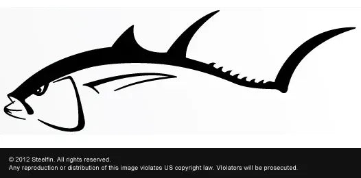 Steelfin Vinyl Decals Large Black Tuna