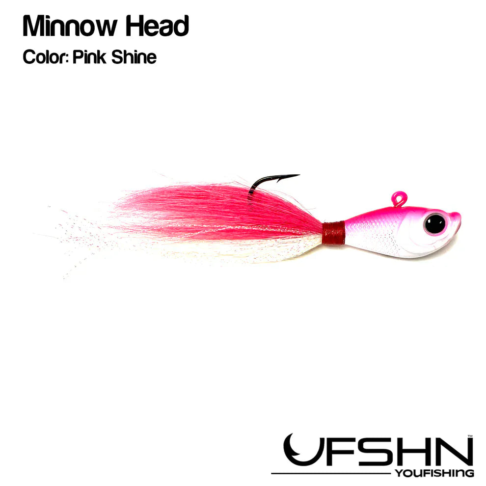 UFSHN Minnow Head Bucktail Jig 1oz / Pink Shine