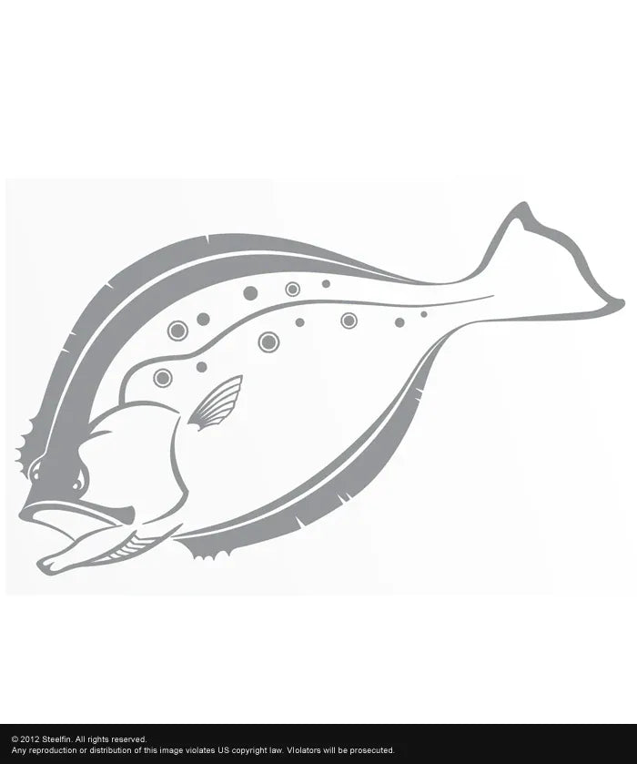 Steelfin Vinyl Decals Medium Silver Flounder