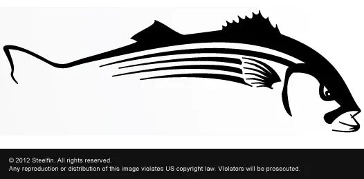 Steelfin Vinyl Decals Small Black Striper