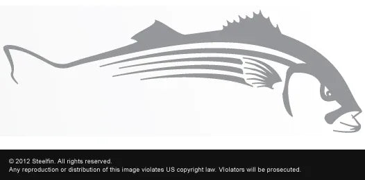 Steelfin Vinyl Decals Small Silver Striper