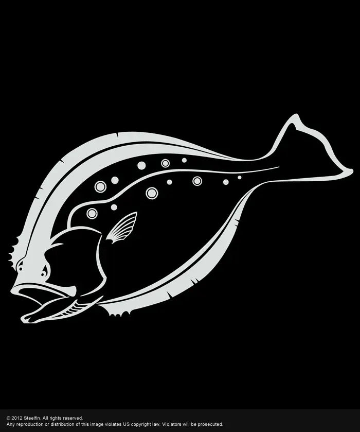 Steelfin Vinyl Decals Medium White Flounder