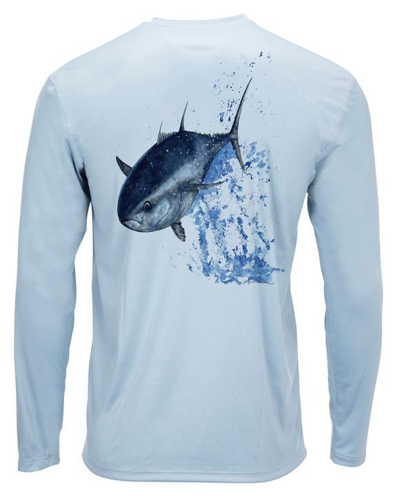 Simms Solar Tech Tee Long Sleeve - Ocean Collection Medium / Tuna Steel Blue