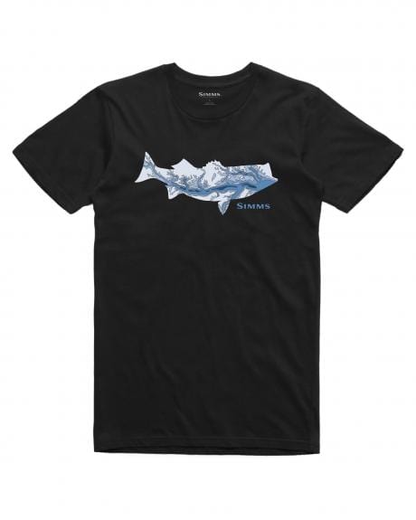 Simms Striper Bay Fill T-Shirt Black / Medium