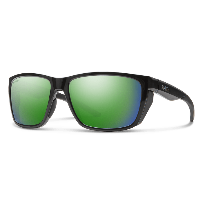 Smith Longfin Sunglasses Black + ChromaPop Polarized Green Mirror Lens