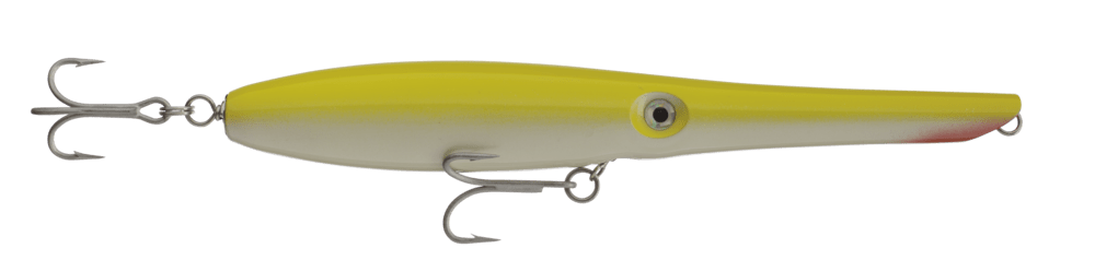 OutCast Lures Long Caster Pencil Poppers Yellow/White
