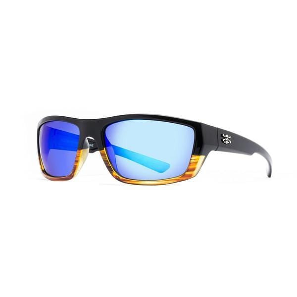 Calcutta Shock Wave Sunglasses Wood Grain/Blue Mirror