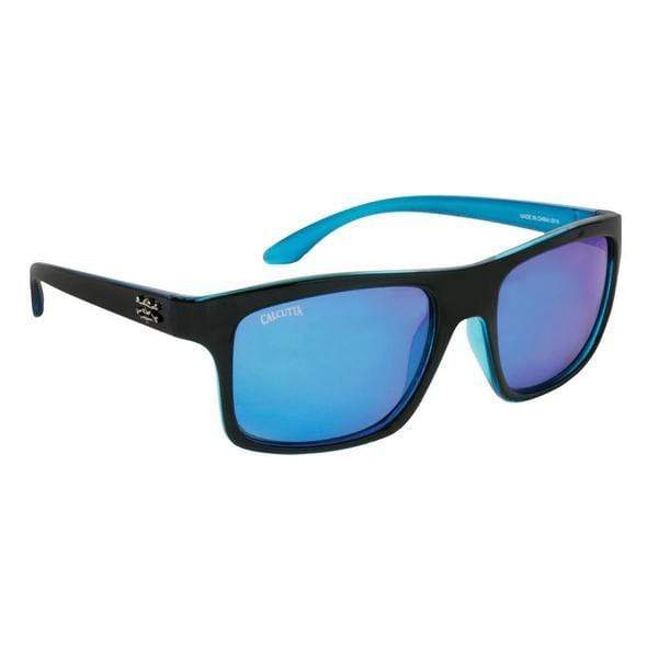 Calcutta Riptide Sunglasses Shiny Black/Blue Mirror