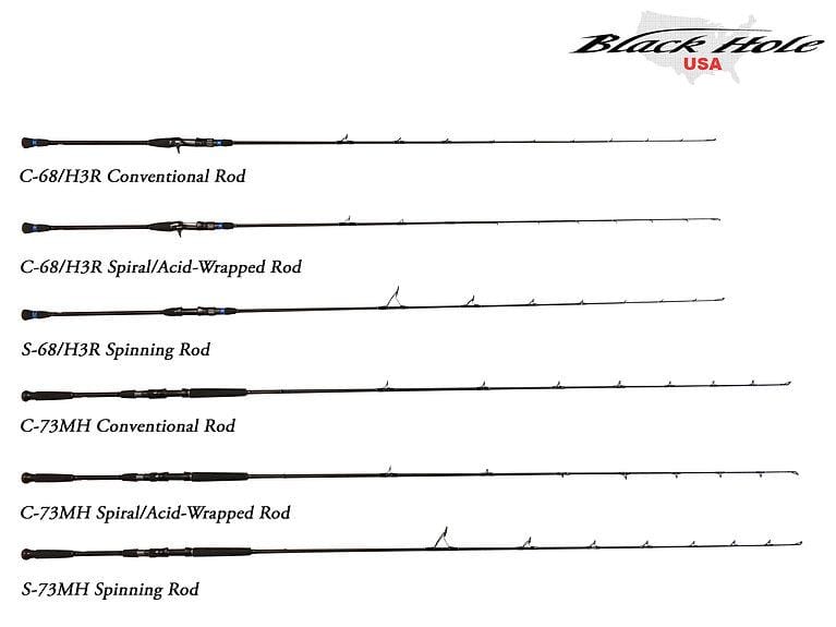 Black Hole USA Charter Special Conventional Rods (Spiral Wrapped)