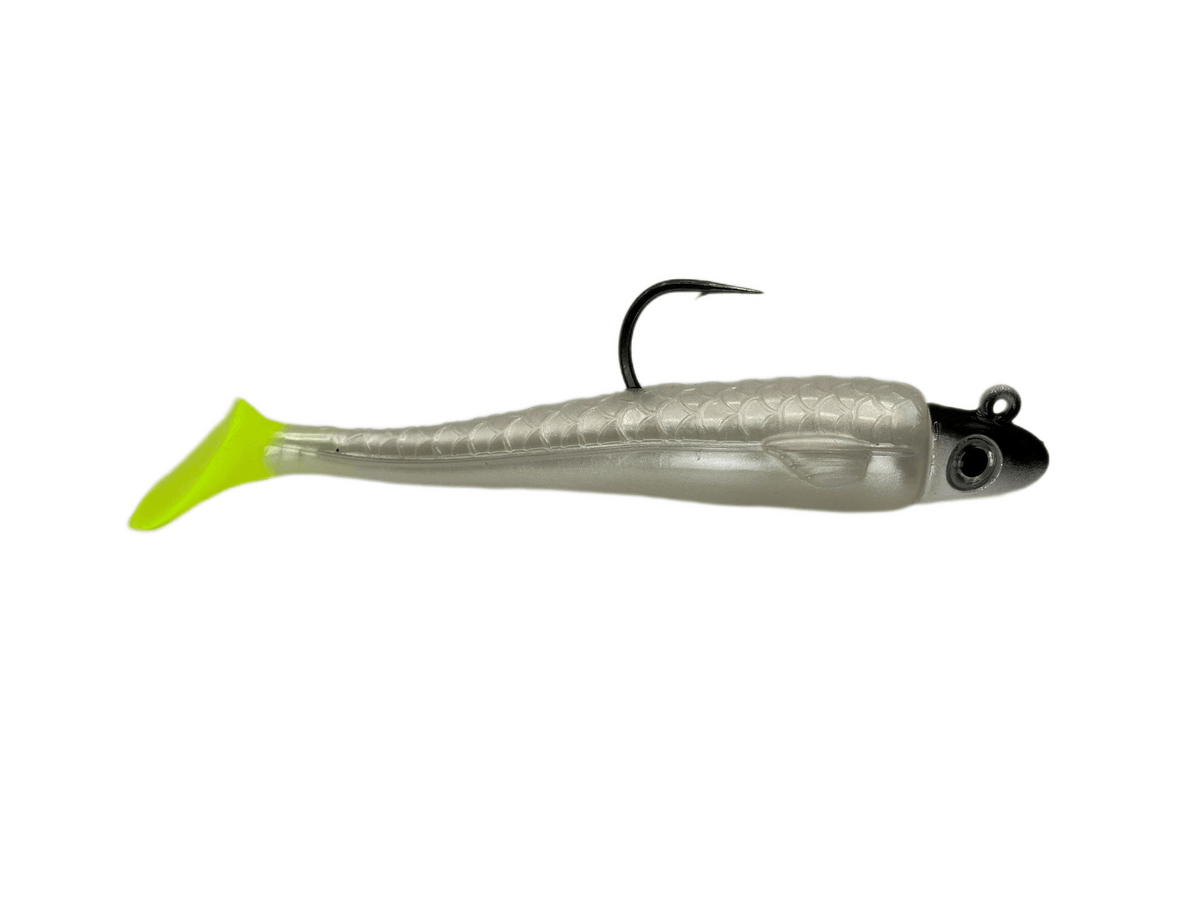 RonZ Z-Fin Original Series Rigged Sand Eel (5 and 6&quot;) Pearl Chartreuse / 5&quot;
