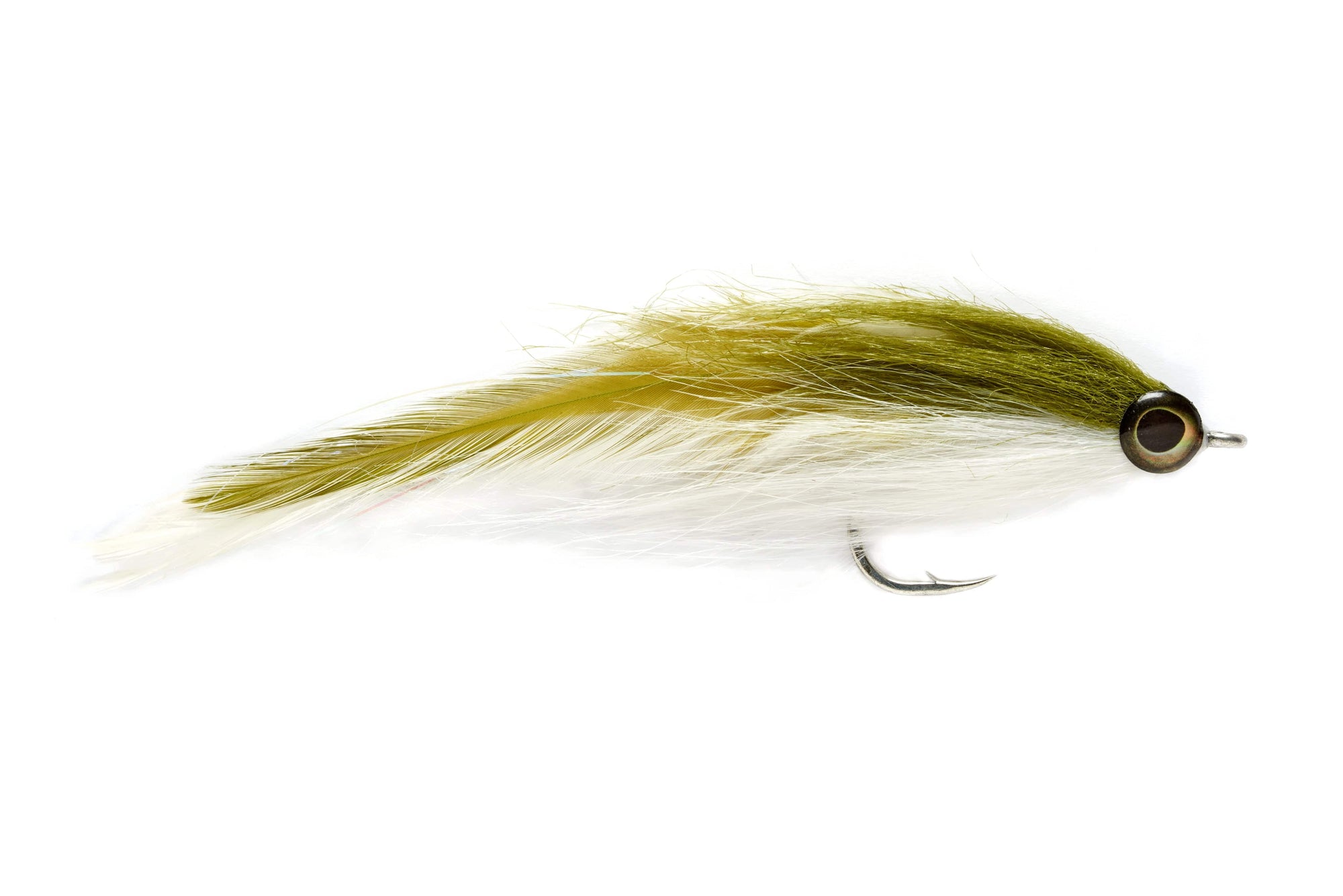 Two Tone Brushy #4/0 / Olive and White