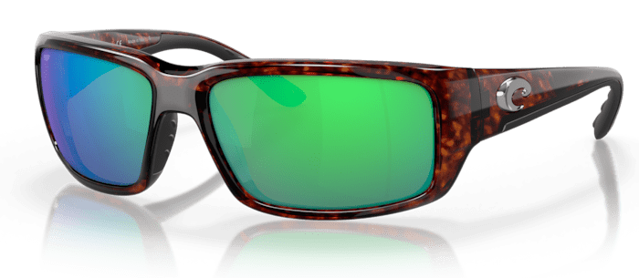 Costa Del Mar Fantail Polarized Sunglasses (580P - Polycarbonate Lenses) Tortoise Frame - Green Mirror 580P