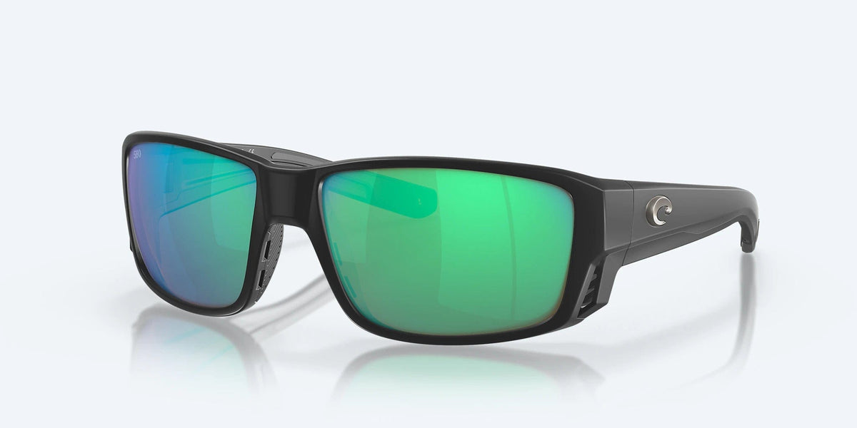 Costa Del Mar Tuna Alley Pro Polarized Sunglasses (580G - Glass Lenses) Matte Black - Green Mirror 580G