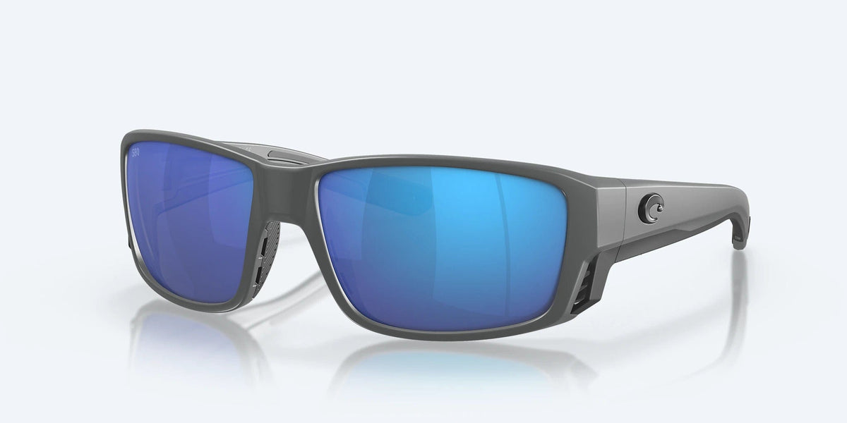 Costa Del Mar Tuna Alley Pro Polarized Sunglasses (580G - Glass Lenses) Matte Gray - Blue Mirror 580G