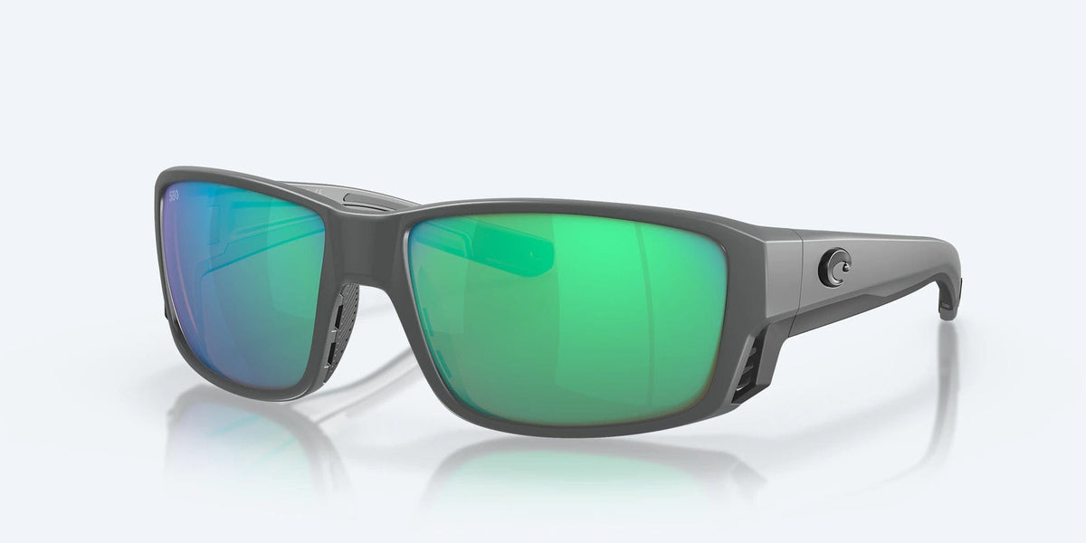 Costa Del Mar Tuna Alley Pro Polarized Sunglasses (580G - Glass Lenses) Matte Gray - Green Mirror 580G
